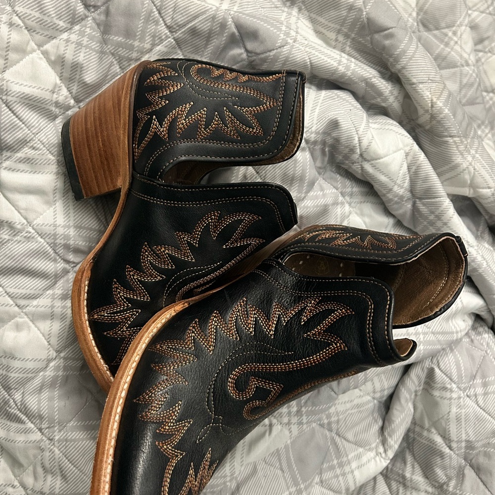 COPY - Women's Black and Brown Western Ankle Boots